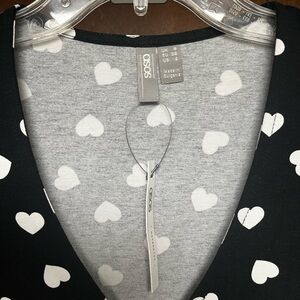 Maternity ASOS Black and White Heart long Sleeve Top
